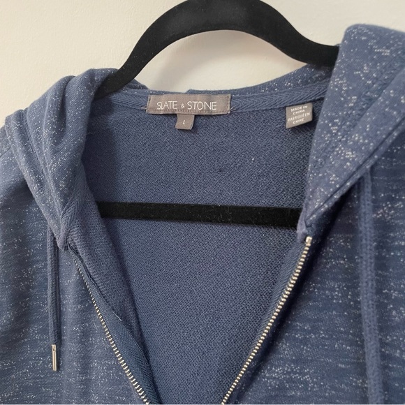 NWOT Men’s Slate and Stone Blue Zip Up Hoodie - Picture 3 of 3